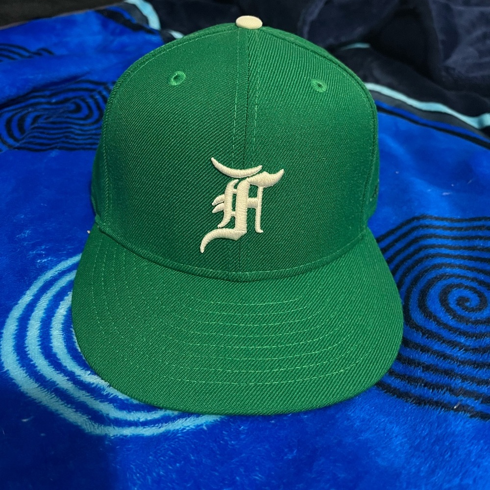 Green Fear Of God fitted hat